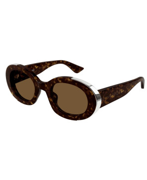 Alexander McQueen AM0445S-002 Occhiale da sole Donna Avana Oro Marrone